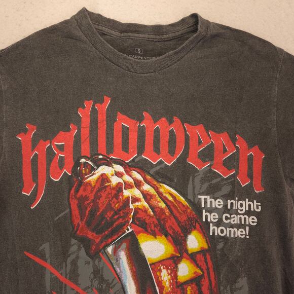 Halloween Movie Short Sleeve Casual Crew Neck Graphic T Shirt Mens Size S Gray - Picture 1 of 9